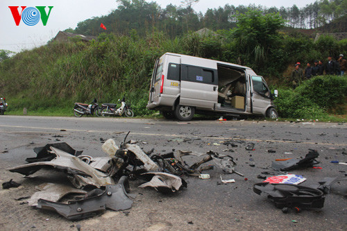 Hiện trường vụ tai nạn. Ảnh: VOV