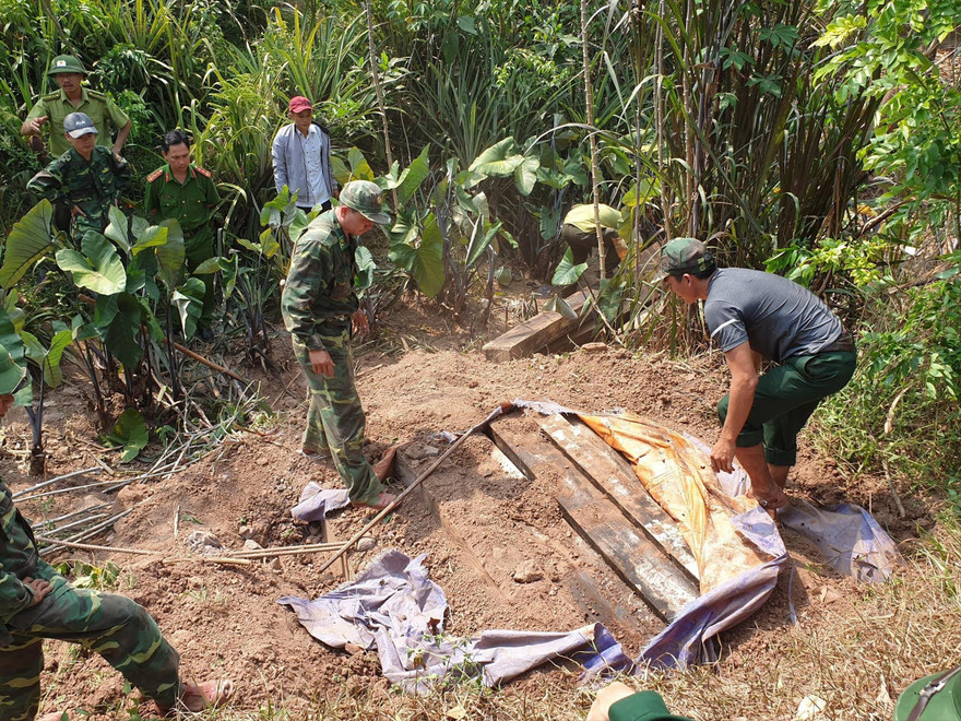 Một hầm gỗ mun lậu quý hiếm trong vườn nhà ông Kính