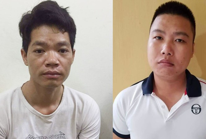 Thám và Đại (từ trái sang phải) tại cơ quan công an