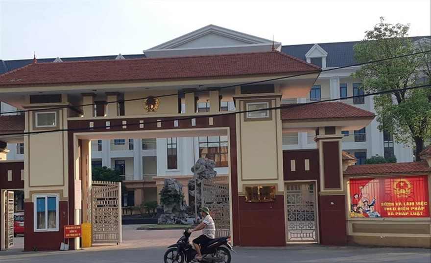 Trụ sở UBND huyện Vĩnh Tường nơi Đoàn thanh tra bị lập biên bản ảnh: Minh Đức 