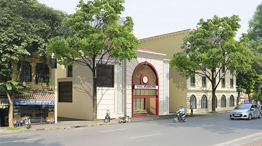 Phối cảnh ga ngầm C9 bên bờ Hồ Hoàn Kiếm. Ảnh: MRB Hà Nội 