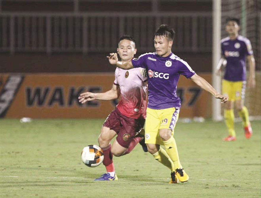 Quang Hải lập công giúp Hà Nội thu hẹp khoảng cách với đội đầu bảng TPHCM ảnh: CTV