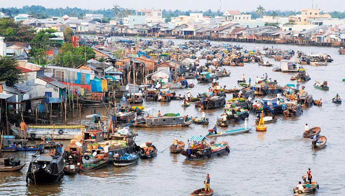 Chợ nổi Cái Răng. Ảnh: Duy Khương.