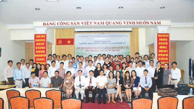 Toàn cảnh lớp tập huấn cai nghiện thuốc lá cho cán bộ y tế các tỉnh Miền Nam và Tây Nguyên.