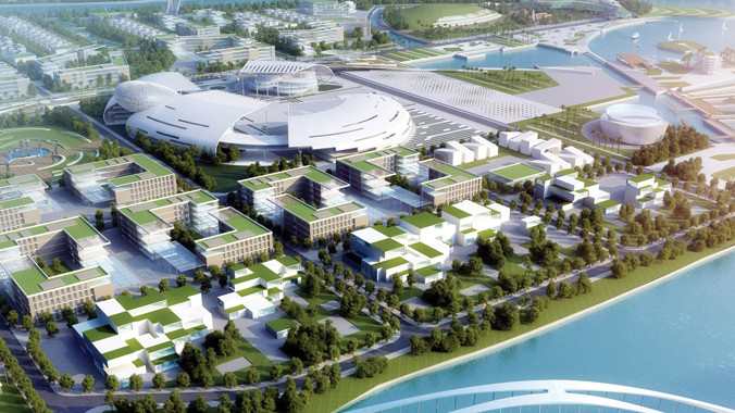 Mô hình Trung tâm hành chính bốn nghìn tỷ hình quả trứng của tỉnh Khánh Hòa Ảnh: Đình Quân.