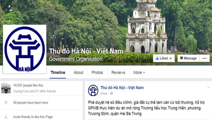 Trang Facebook Hà Nội.