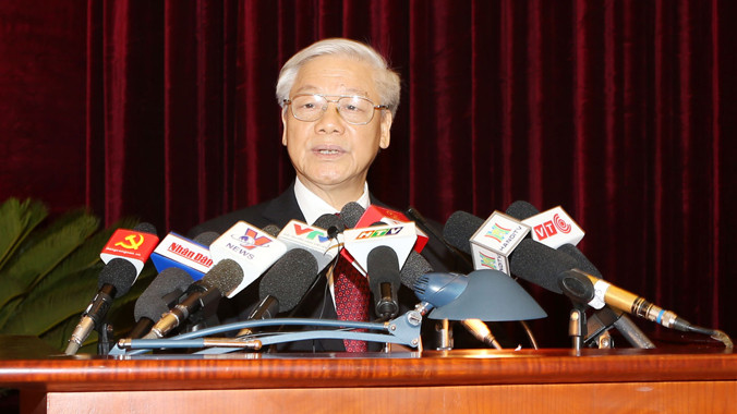 Tổng Bí thư Nguyễn Phú Trọng phát biểu. Ảnh: Trí Dũng - TTXVN.