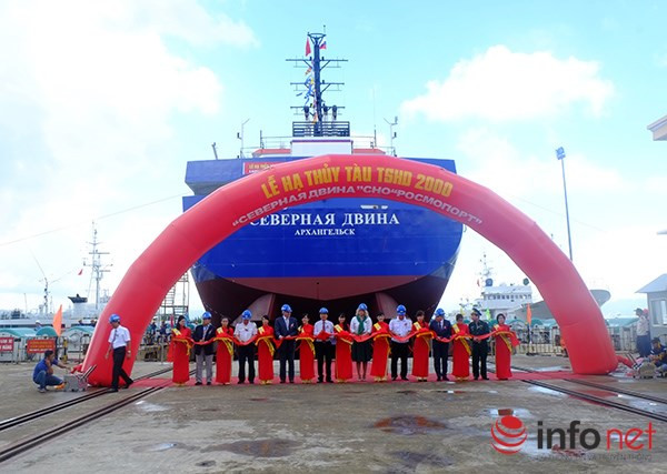 Tàu Severnaya Duina (TSHD 2000) vừa được hạ thủy sáng 9/11. ẢNh: Infonet.vn 