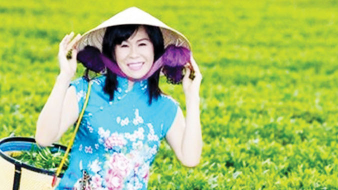 Chị Linh (lúc còn sống) ở Vườn chè Ô long.