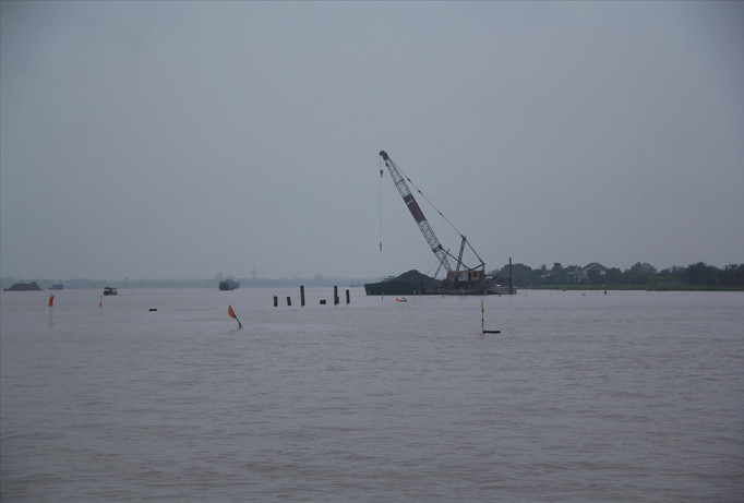 ​Hiện trường xây dựng công viên trái cây Cái Bè.