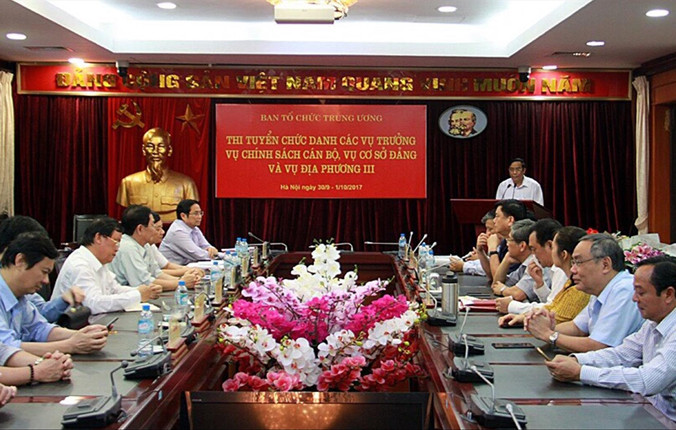 Ban Tổ chức T.Ư công bố kết quả thi tuyển các chức danh vụ trưởng. Ảnh: CTV.