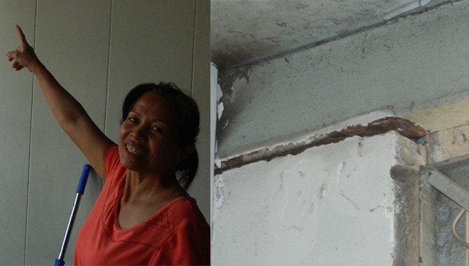 Tình trạng sụt lún gây hư hỏng nhà của nhiều hộ dân trên đường Nam Hoà (quận 9).