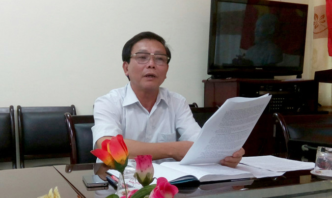 Ông Trần Xuân Nhuệ làm việc với phóng viên. Ảnh: Minh Đức.