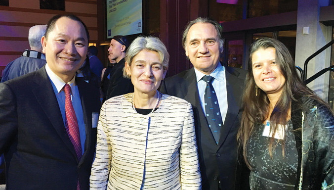 Nguyễn Anh Tuấn (ngoài cùng bên trái) ra mắt Chương trình Giáo dục Công dân toàn cầu ngày 8/2/2016.