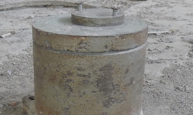 Thiết bị chứa nguồn phóng xạ Cs-137. Ảnh: Sở KHCN Bắc Kạn.