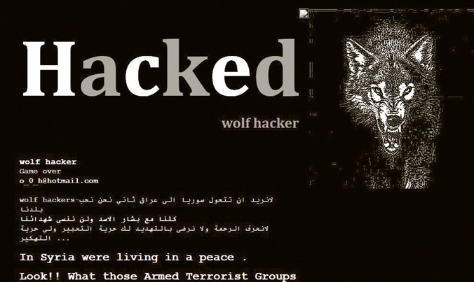 Giao diện trang web sau khi bị tấn công.