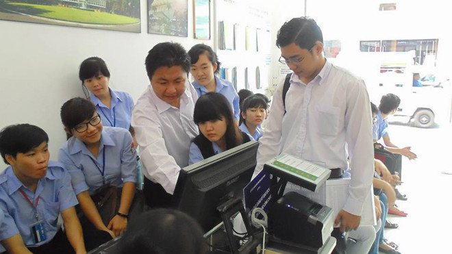 Mô hình chính quyền điện tử tại phường Bến Thành, quận 1, TPHCM. Ảnh: Quốc Ngọc.