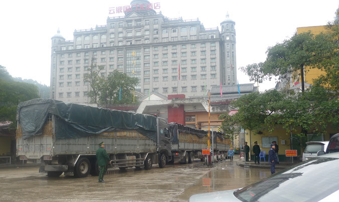 Đến chiều 16/6, lượng hàng nông sản xuất bán sang chợ Pò Chài (Trung Quốc) đã trở lại bình thường, nhưng không biết tình hình này sẽ diễn ra được bao lâu. Ảnh: Duy Chiến.