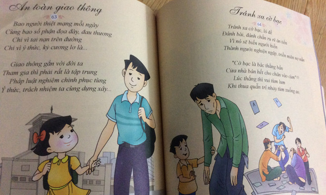 Hai trong số 100 bài học trong cuốn “Quà cho con”.