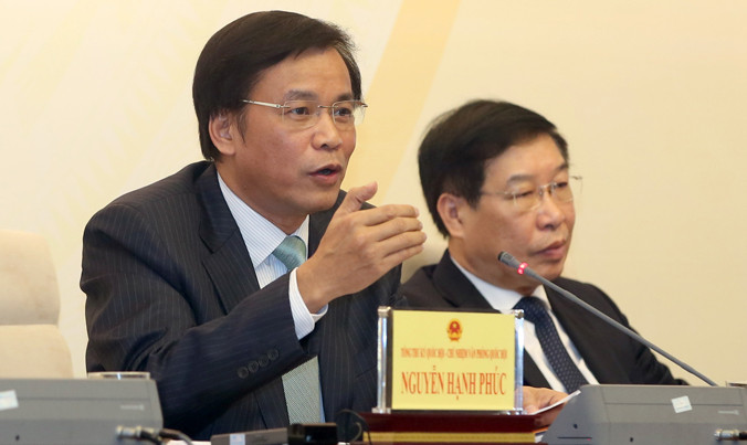 Ông Nguyễn Hạnh Phúc thông tin với báo chí về kỳ họp thứ nhất Quốc hội khóa XIV. Ảnh: Như Ý.