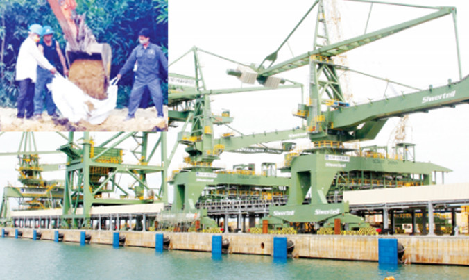 Một góc Formosa (ảnh lớn), Hiện trường chôn lấp chất thải (ảnh nhỏ). Ảnh: Minh Thùy.