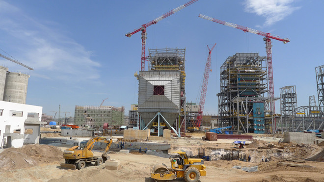 Một phần công trường xây dựng tổ hợp gang thép Formosa Hà Tĩnh. Ảnh: Đình Thắng.