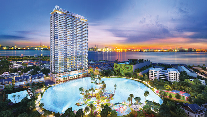 Khu Căn hộ Biệt Lập ven sông Q7 – Angia Skyline có view nhìn tuyệt đẹp ra sông Sài Gòn và hồ Sky Pearl.