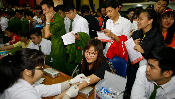 Chủ nhật Đỏ lần thứ 8 năm 2016 đã kết thúc thành công với tổng số lượng máu tiếp nhận được là 22.455 đơn vị máu. Ảnh: Như Ý.