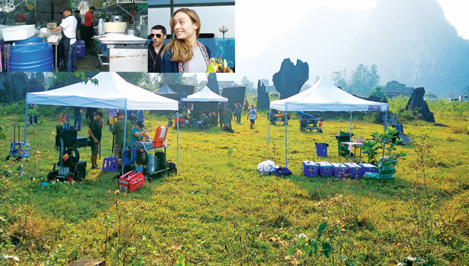 Những hình ảnh đầu tiên khi đoàn làm phim đến Quảng Bình và phim trường. Ảnh: P.V.