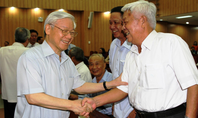 Tổng Bí thư gặp gỡ thân mật với các cán bộ cấp cao đã nghỉ hưu, nghỉ công tác khu vực phía Nam.