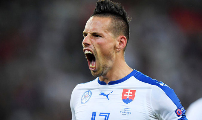 Hamsik chính là nhân tố tạo nên sự khác biệt, giúp Slovakia đánh bại tuyển Nga. Ảnh: GETTY IMAGES.