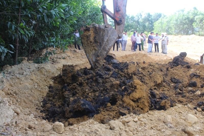 Chất thải chôn lấp tại trang trại. Ảnh: Đại đoàn kết.