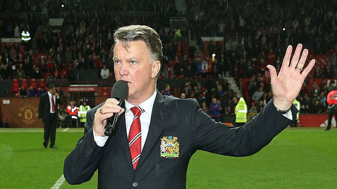 HLV Van Gaal phát biểu “bào chữa” thành tích kém cỏi sau trận đấu cuối cùng của M.U ở EPL mùa này. Ảnh: GETTY IMAGES.