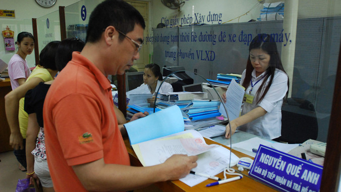 Cơ quan hành chính thủ tục một cửa quận Thanh Xuân Hà Nội. Ảnh: Hồng Vĩnh.