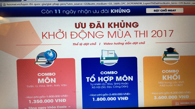 Trung tâm luyện thi mời gói luyện thi khởi động mùa thi 2017.