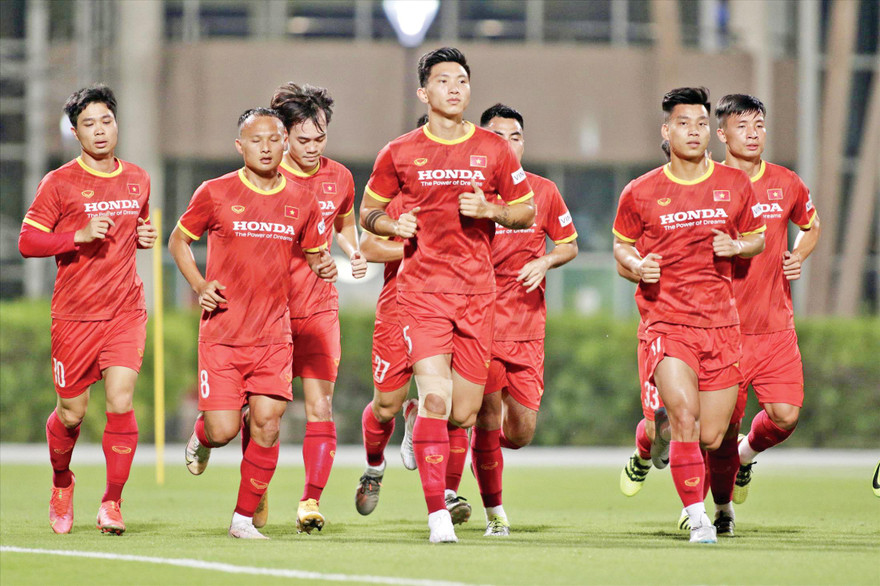 Đội tuyển Việt Nam đứng trước cơ hội làm nên lịch sử cho bóng đá Việt Nam. Ảnh: Hữu Phạm (từ UAE)