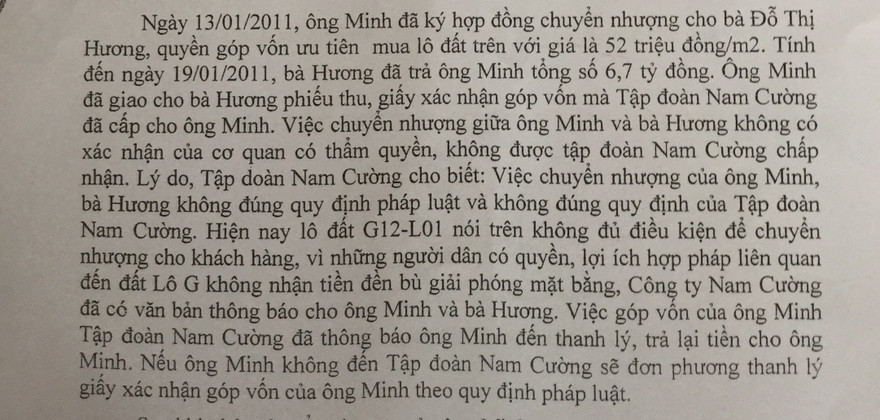 Kết quả xác minh của cơ quan điều tra liên quan đến vụ việc