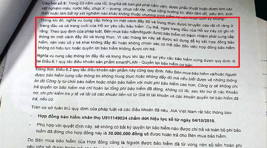 Người tham gia bảo hiểm nhân thọ bị từ chối bảo hiểm vì câu chữ 'cài cắm' các luật sư cho rằng, các cơ quan quản lý bảo hiểm cần tra soát và xử lý khách quan, công tâm