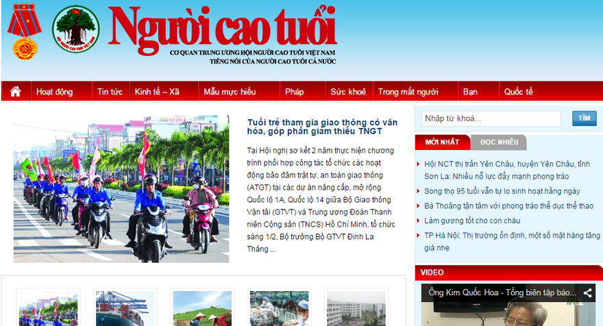 Ảnh chụp màn hình báo Người cao tuổi điện tử