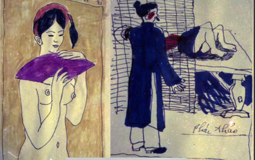 Minh hoạ thơ Hồ Xuân Hương của Bùi Xuân Phái 