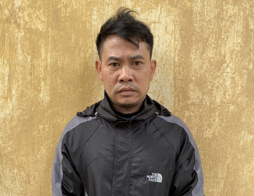 Đối tượng Song tại cơ quan công an