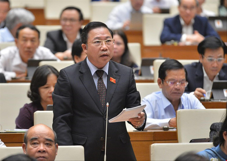 Ðại biểu Quốc hội Lưu Bình Nhưỡng phát biểu tại diễn đàn Quốc hội. ẢNH: QH 