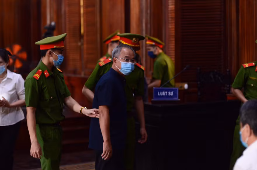 Cựu Phó Chủ tịch Thường trực UBND TPHCM Nguyễn Thành Tài tại phiên tòa. Ảnh: Tân Châu