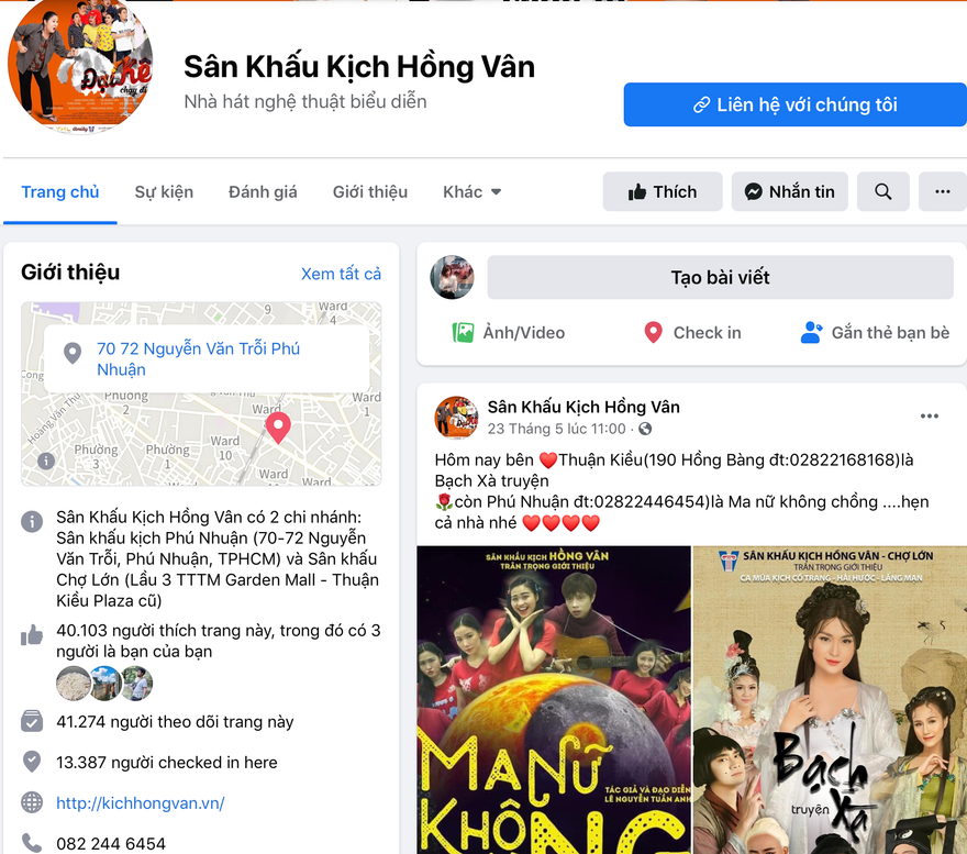 Từ trước đến nay, các nhà hát vẫn chỉ quảng bá tác phẩm trên nền tảng số thông qua Facebook 