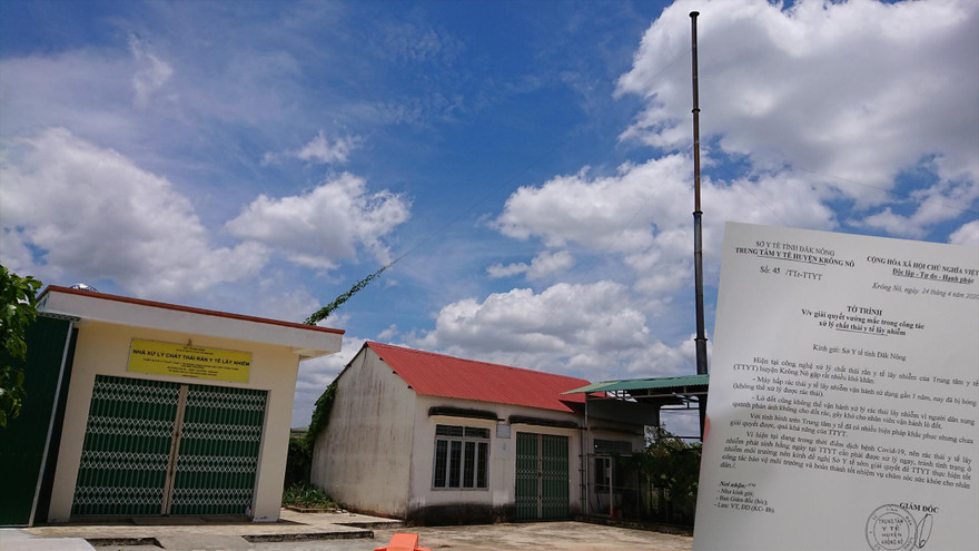 Nơi đặt máy xử lý rác thải y tế huyện Krông Nô 