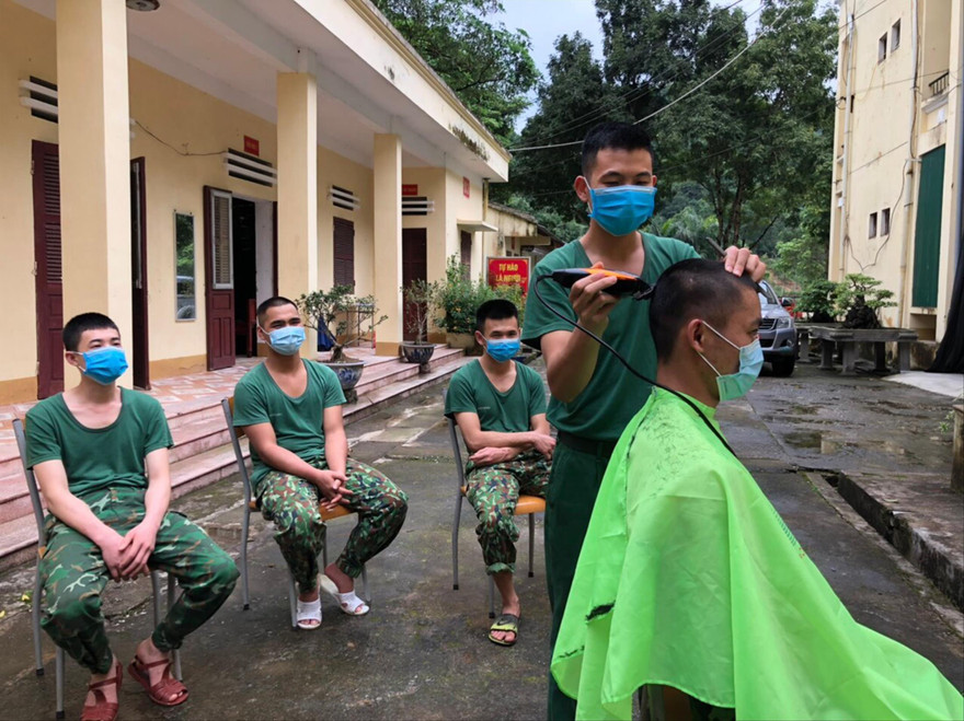 Tổ “Tay kéo biên phòng” Đồn Biên phòng Tân Thanh Ảnh: Duy Chiến 