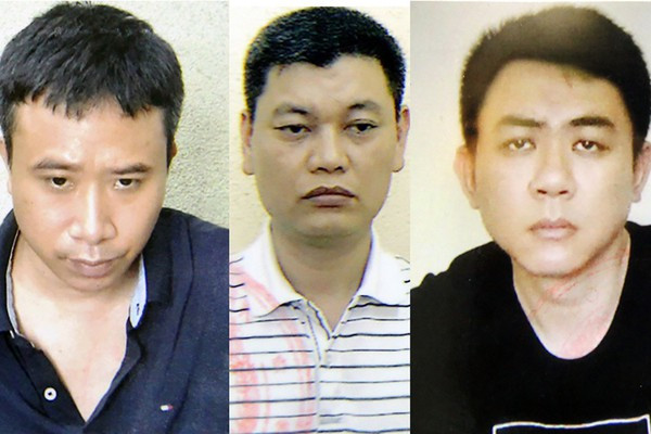 Bị can Dũng, Ngọc, Trung (từ trái qua)