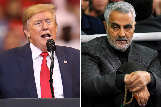 Tổng thống Mỹ Donald Trump (trái) và tướng Iran Quassem Soleimani Ảnh: Getty
