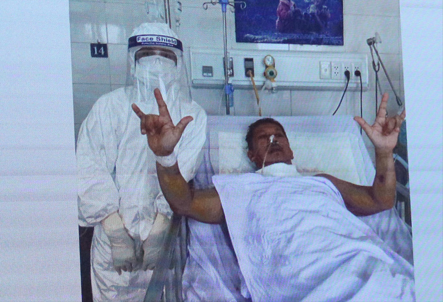  Bệnh nhân 582 đã được cứu sống và chữa khỏi COVID-19 Ảnh: Nguyễn Thành