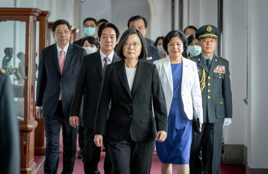 Bà Thái Anh Văn tham dự lễ khánh thành tòa nhà của chính quyền Ðài Loan tại Ðài Bắc ngày 20/5. Ảnh: Reuters